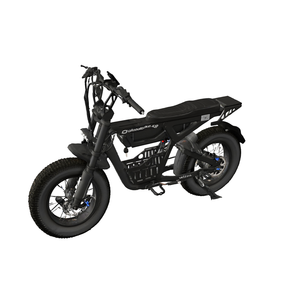 Malibu electric commuter bike in black with fat tires and a large utility frame.