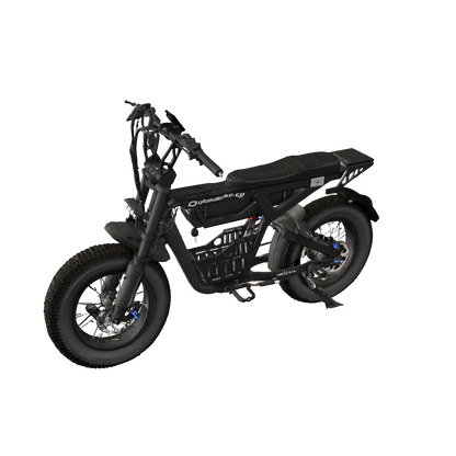 Malibu electric commuter bike in black with fat tires and a large utility frame.
